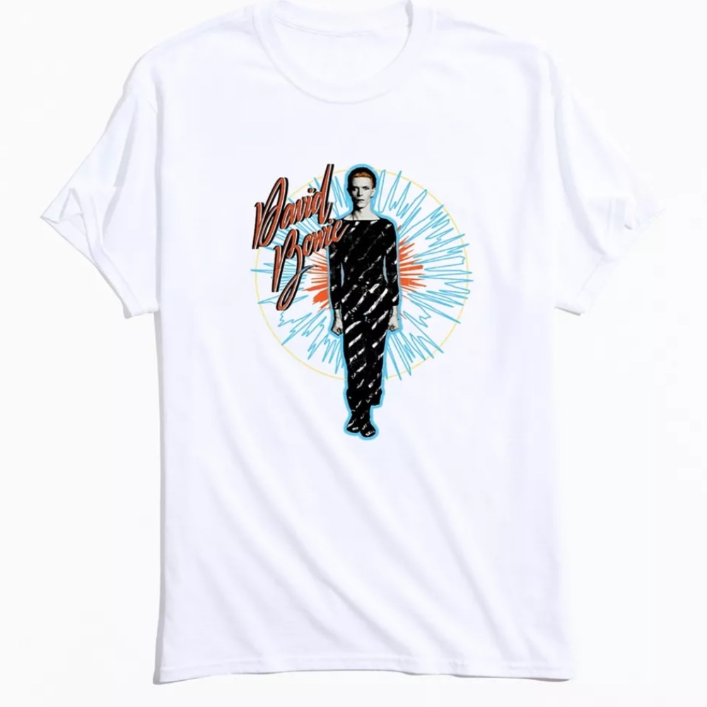 Urban Outfitters David Bowie White Graphic Tee Small